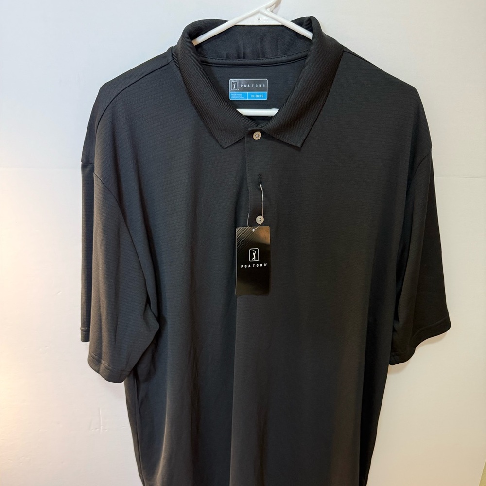 PGA Tour Black Golf Polo Shirt